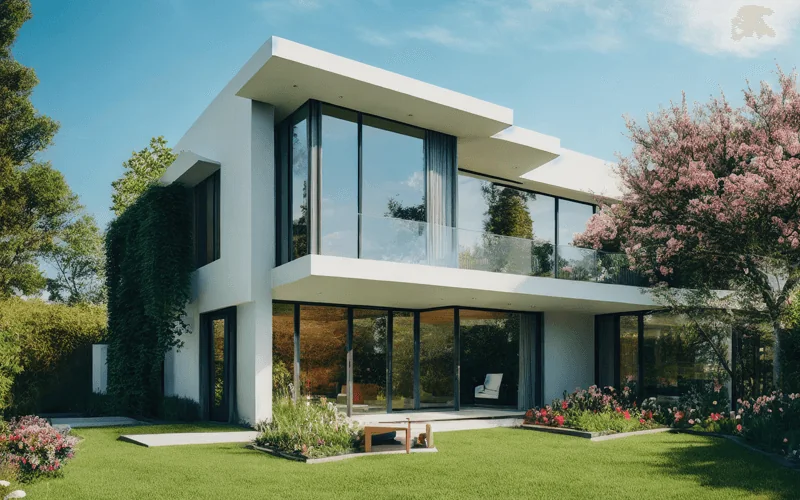 Woning met pas geschilderde houten gevelelementen na buitenschilderwerk van VON Garant